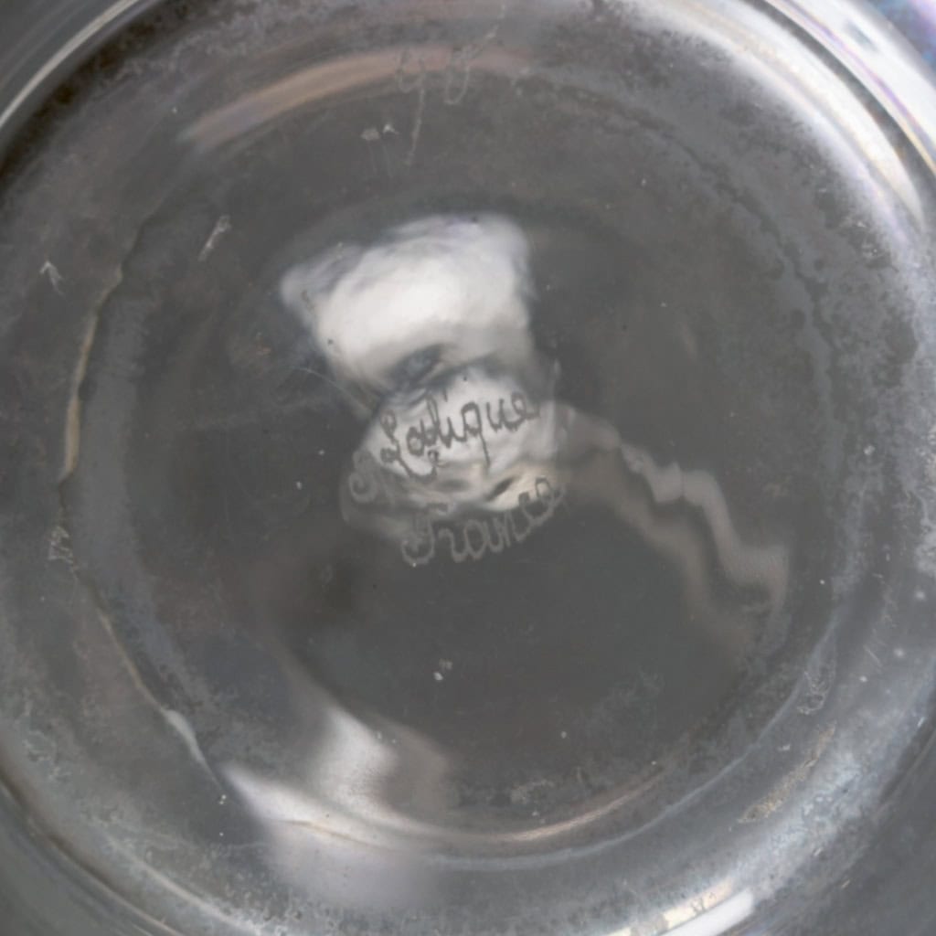 Carafe & Broc/Pichet « Saint Nabor » verre blanc émaillé noir de René LALIQUE | Biron Carafe & Broc/Pichet "Saint Nabor" verre blanc émaillé noir de René LALIQUE