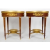 Paire de tables bouillottes de style Louis XVI. | Biron Paire de tables bouillottes de style Louis XVI.