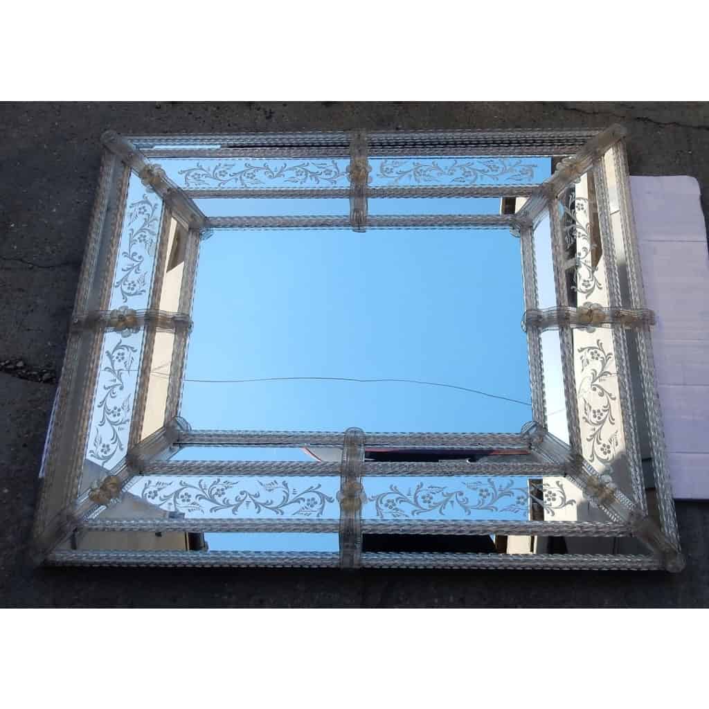 1970′ Miroir Style Véronèse Parecloses et Fleurs Dorées à l’Or | Biron |||||||||