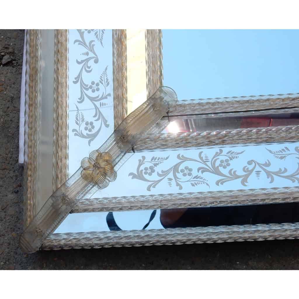 1970′ Miroir Style Véronèse Parecloses et Fleurs Dorées à l’Or | Biron 1970′ Miroir Style Véronèse Parecloses et Fleurs Dorées à l’Or