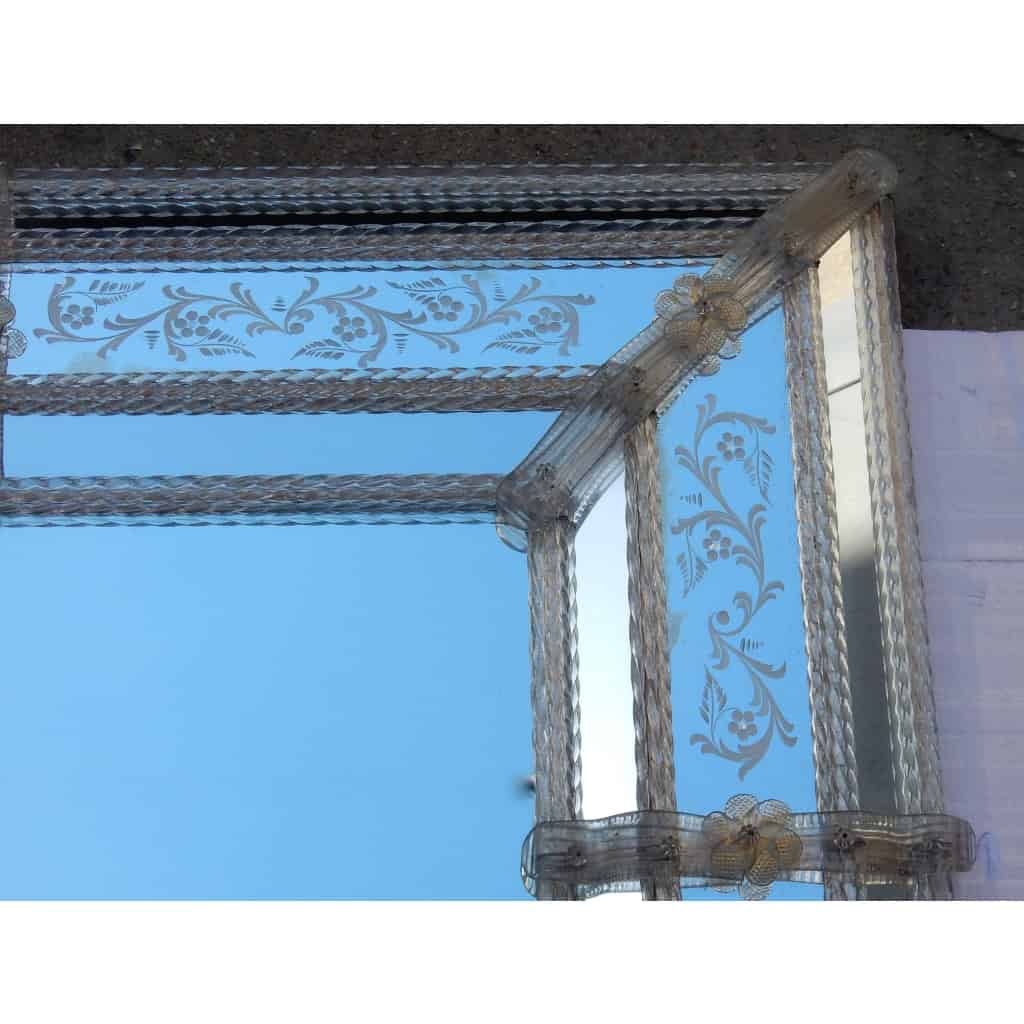 1970′ Miroir Style Véronèse Parecloses et Fleurs Dorées à l’Or | Biron 1970′ Miroir Style Véronèse Parecloses et Fleurs Dorées à l’Or
