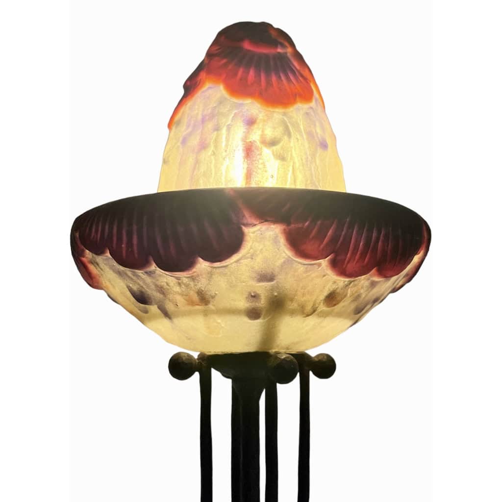 Veilleuse » Feuillage Exotique » pâte de verre de Gabriel ARGY-ROUSSEAU | Biron Veilleuse " Feuillage Exotique" pâte de verre de Gabriel ARGY-ROUSSEAU