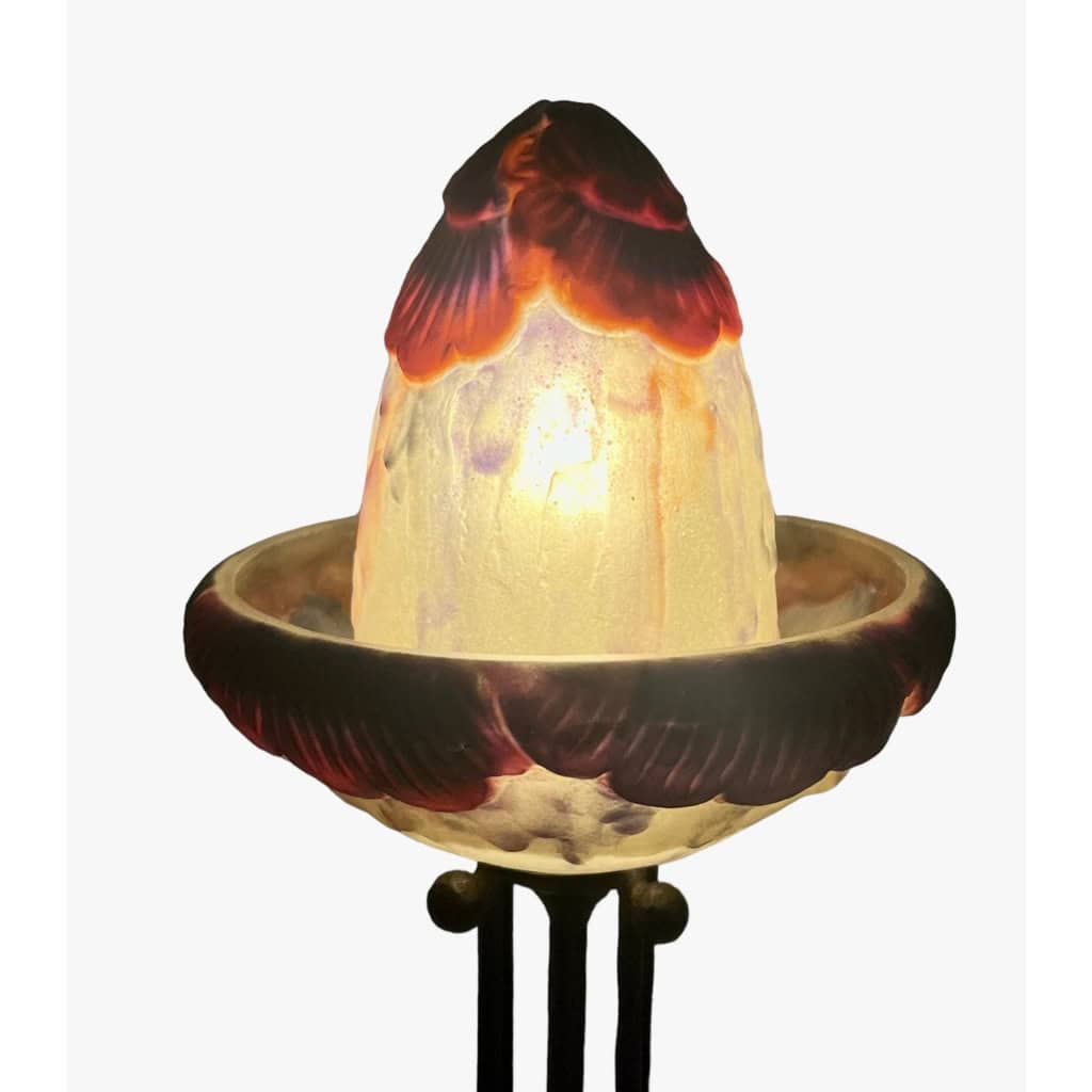 Veilleuse » Feuillage Exotique » pâte de verre de Gabriel ARGY-ROUSSEAU | Biron Veilleuse " Feuillage Exotique" pâte de verre de Gabriel ARGY-ROUSSEAU