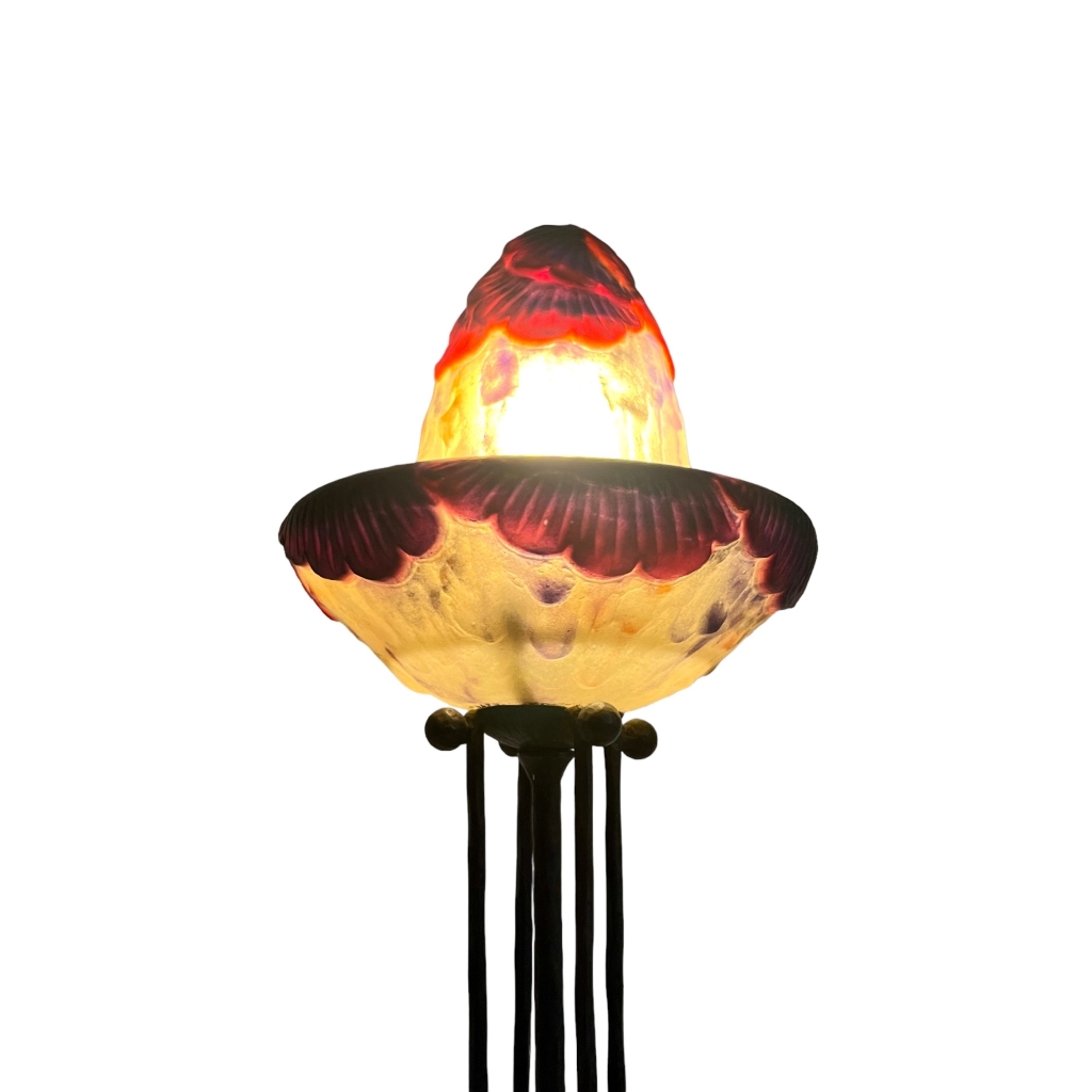 Veilleuse » Feuillage Exotique » pâte de verre de Gabriel ARGY-ROUSSEAU | Biron Veilleuse " Feuillage Exotique" pâte de verre de Gabriel ARGY-ROUSSEAU