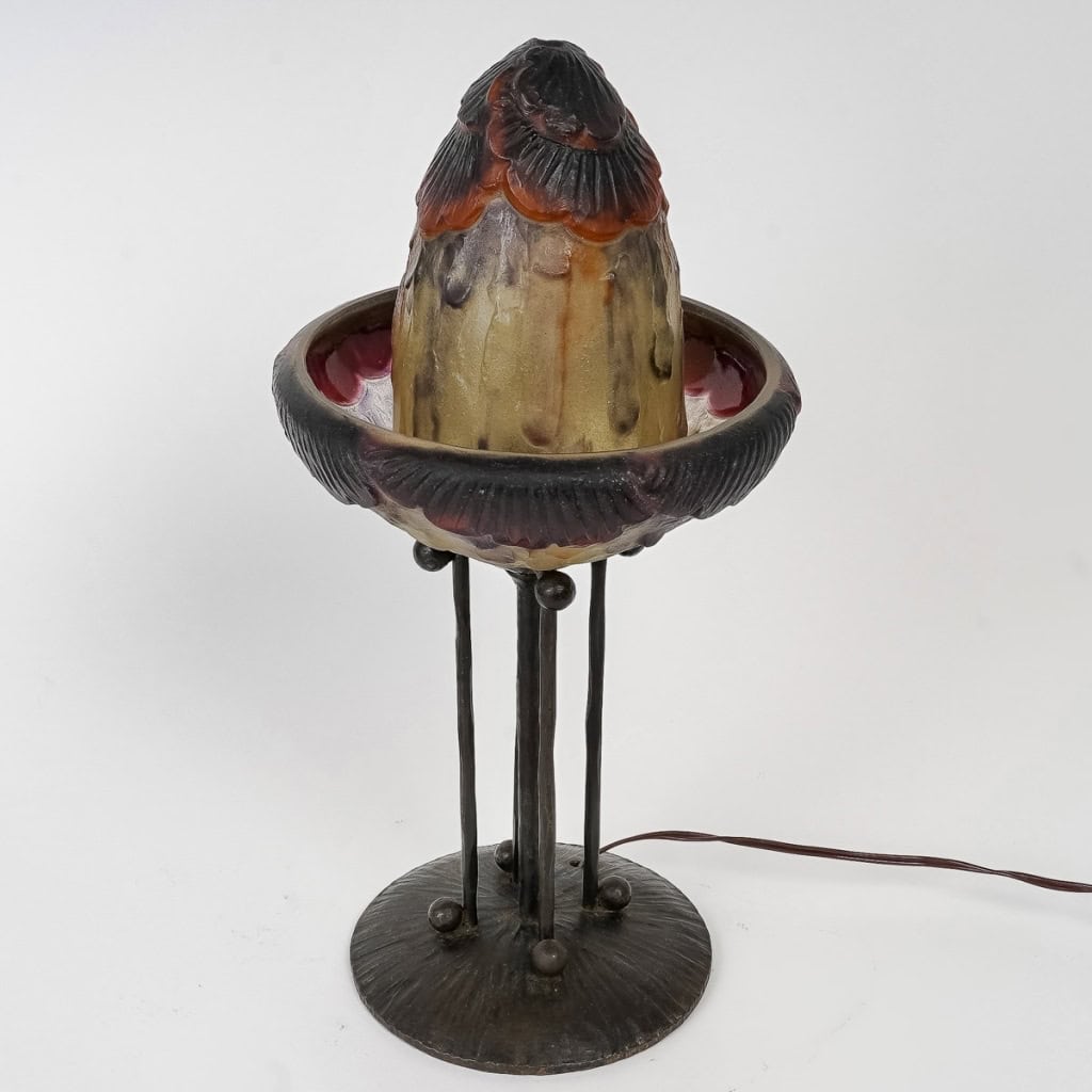 Veilleuse » Feuillage Exotique » pâte de verre de Gabriel ARGY-ROUSSEAU | Biron Veilleuse " Feuillage Exotique" pâte de verre de Gabriel ARGY-ROUSSEAU
