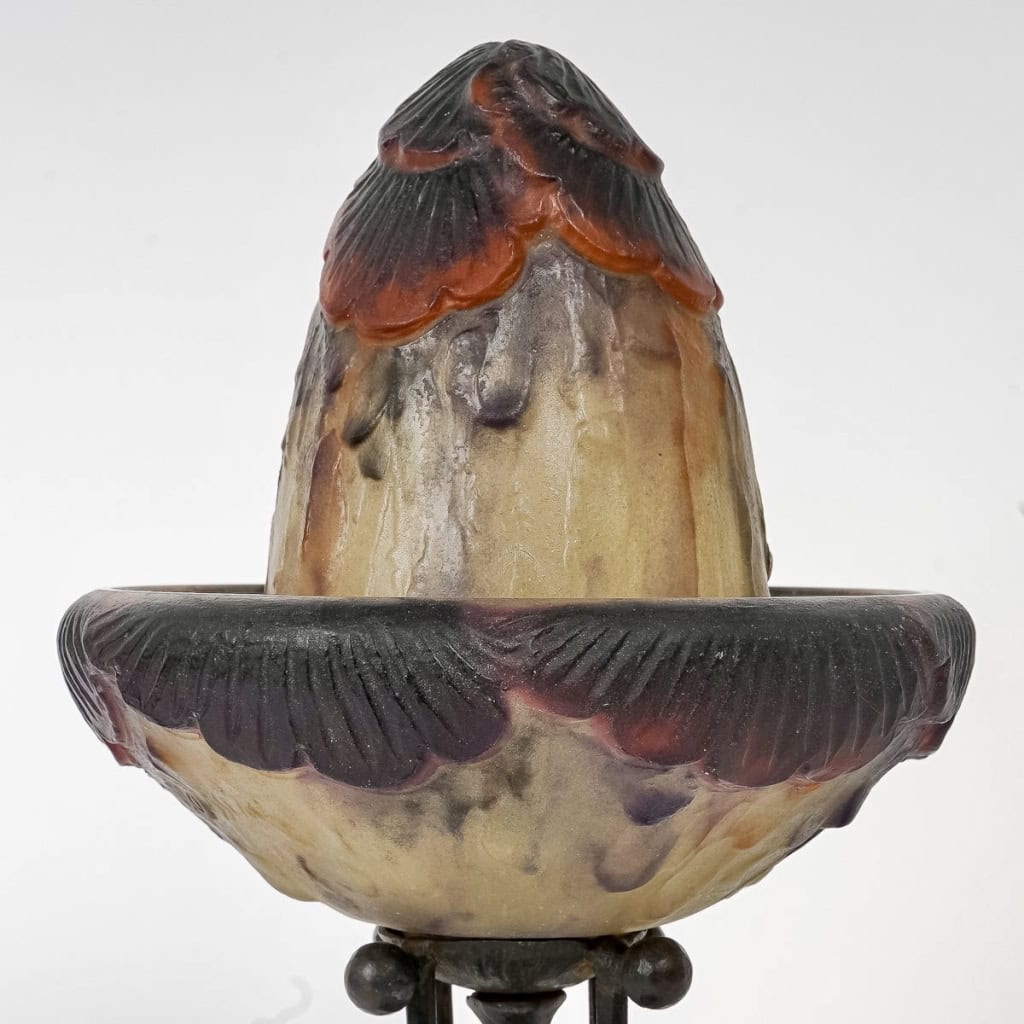 Veilleuse » Feuillage Exotique » pâte de verre de Gabriel ARGY-ROUSSEAU | Biron Veilleuse " Feuillage Exotique" pâte de verre de Gabriel ARGY-ROUSSEAU