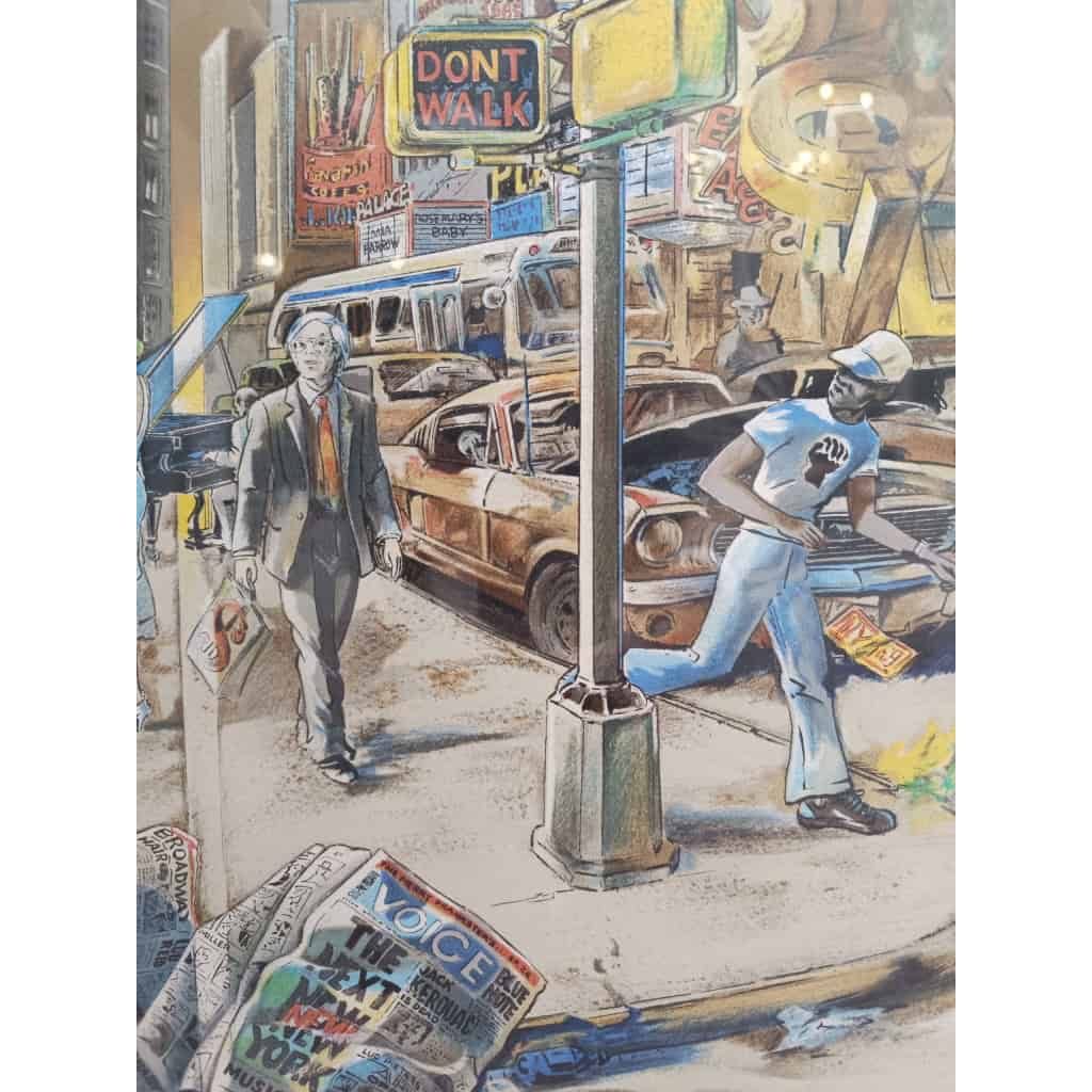 Lithographie De Daniel Authouart » Sixties « | Biron Lithographie De Daniel Authouart " Sixties "