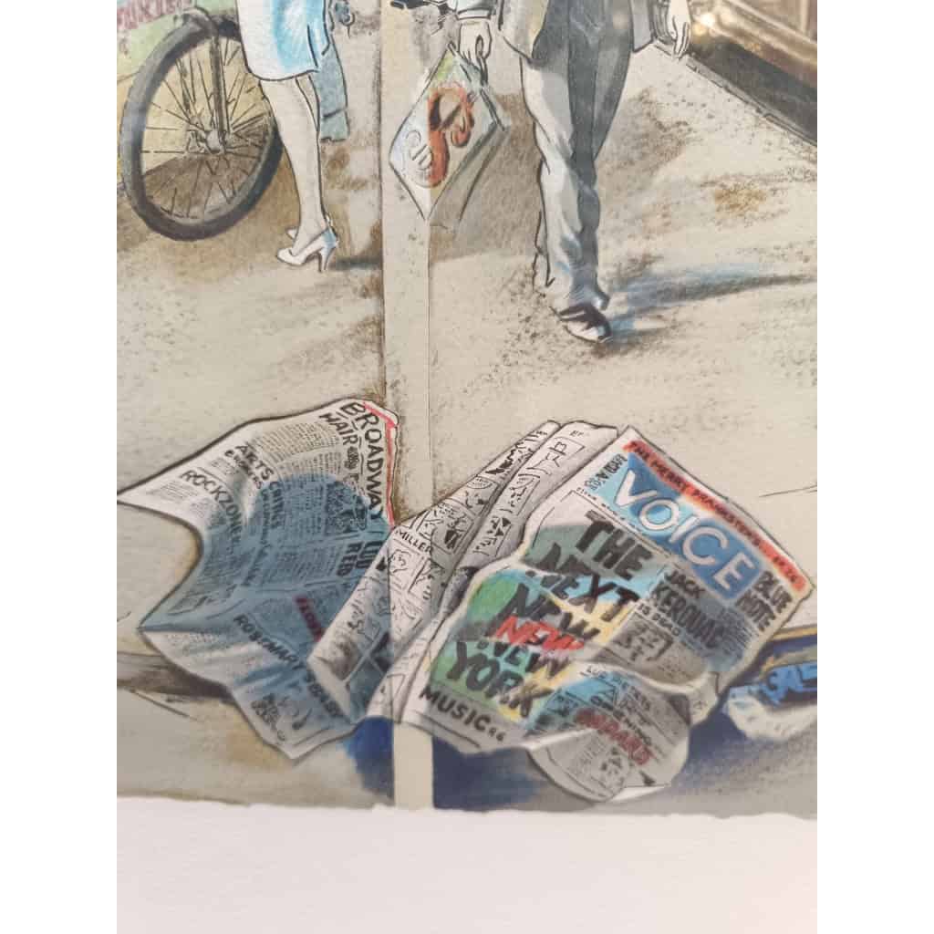 Lithographie De Daniel Authouart » Sixties « | Biron Lithographie De Daniel Authouart " Sixties "