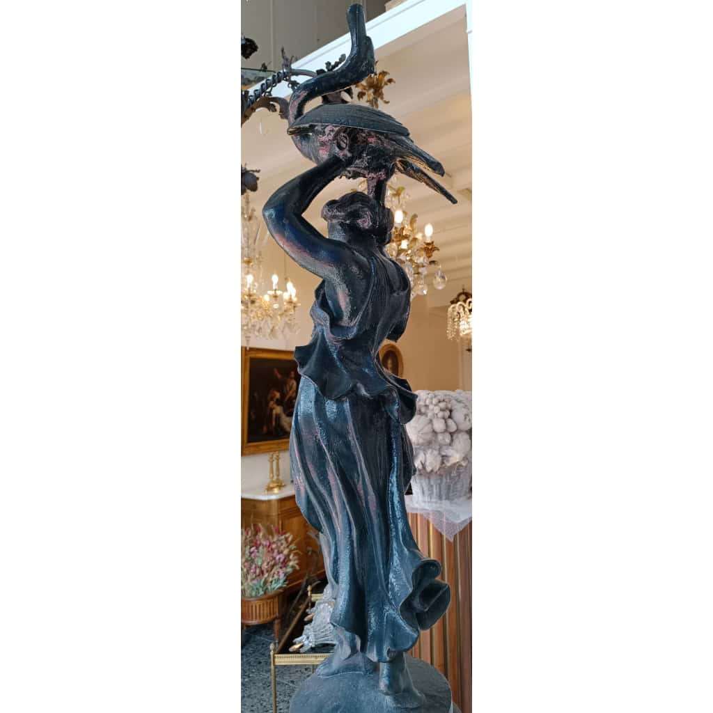 Fontaine Fonte De Fer Léda & Le Cygne époque 19eme | Biron Fontaine Fonte De Fer Léda & Le Cygne époque 19eme