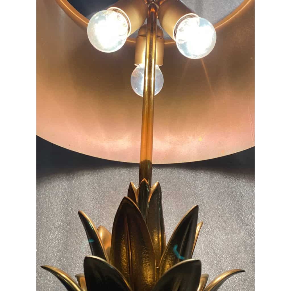 1970′ Lampe En Bronze Signée Charles Modéle Fleur De Lotus | Biron 1970′ Lampe En Bronze Signée Charles Modéle Fleur De Lotus