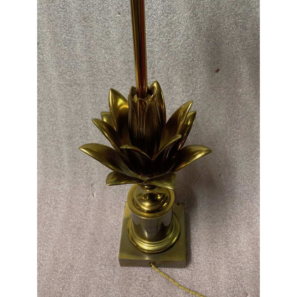 1970′ Lampe En Bronze Signée Charles Modéle Fleur De Lotus | Biron 1970′ Lampe En Bronze Signée Charles Modéle Fleur De Lotus