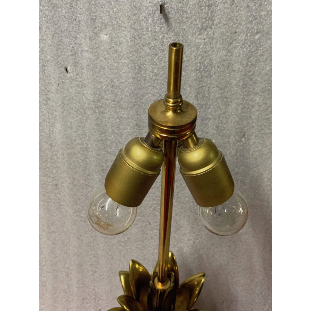 1970′ Lampe En Bronze Signée Charles Modéle Fleur De Lotus | Biron 1970′ Lampe En Bronze Signée Charles Modéle Fleur De Lotus