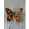 1970’ Applique Papillon en Bronze ou Laiton, Duval Brasseur Ou Isabelle Faure, 4 Ampoules, Ailes d’Agate | Biron |||||||||||
