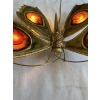 1970’ Applique Papillon en Bronze ou Laiton, Duval Brasseur Ou Isabelle Faure, 4 Ampoules, Ailes d’Agate | Biron 1970’ Applique Papillon en Bronze ou Laiton, Duval Brasseur Ou Isabelle Faure, 4 Ampoules, Ailes d’Agate