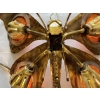 1970’ Applique Papillon en Bronze ou Laiton, Duval Brasseur Ou Isabelle Faure, 4 Ampoules, Ailes d’Agate | Biron 1970’ Applique Papillon en Bronze ou Laiton, Duval Brasseur Ou Isabelle Faure, 4 Ampoules, Ailes d’Agate