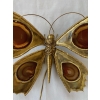 1970’ Applique Papillon en Bronze ou Laiton, Duval Brasseur Ou Isabelle Faure, 4 Ampoules, Ailes d’Agate | Biron 1970’ Applique Papillon en Bronze ou Laiton, Duval Brasseur Ou Isabelle Faure, 4 Ampoules, Ailes d’Agate