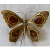 1970’ Applique Papillon en Bronze ou Laiton, Duval Brasseur Ou Isabelle Faure, 4 Ampoules, Ailes d’Agate | Biron 1970’ Applique Papillon en Bronze ou Laiton, Duval Brasseur Ou Isabelle Faure, 4 Ampoules, Ailes d’Agate
