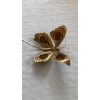 1970’ Applique Papillon en Bronze ou Laiton, Duval Brasseur Ou Isabelle Faure, 4 Ampoules, Ailes d’Agate | Biron 1970’ Applique Papillon en Bronze ou Laiton, Duval Brasseur Ou Isabelle Faure, 4 Ampoules, Ailes d’Agate