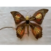 1970’ Applique Papillon en Bronze ou Laiton, Duval Brasseur Ou Isabelle Faure, 4 Ampoules, Ailes d’Agate | Biron 1970’ Applique Papillon en Bronze ou Laiton, Duval Brasseur Ou Isabelle Faure, 4 Ampoules, Ailes d’Agate