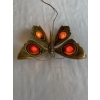 1970’ Applique Papillon en Bronze ou Laiton, Duval Brasseur Ou Isabelle Faure, 4 Ampoules, Ailes d’Agate | Biron 1970’ Applique Papillon en Bronze ou Laiton, Duval Brasseur Ou Isabelle Faure, 4 Ampoules, Ailes d’Agate