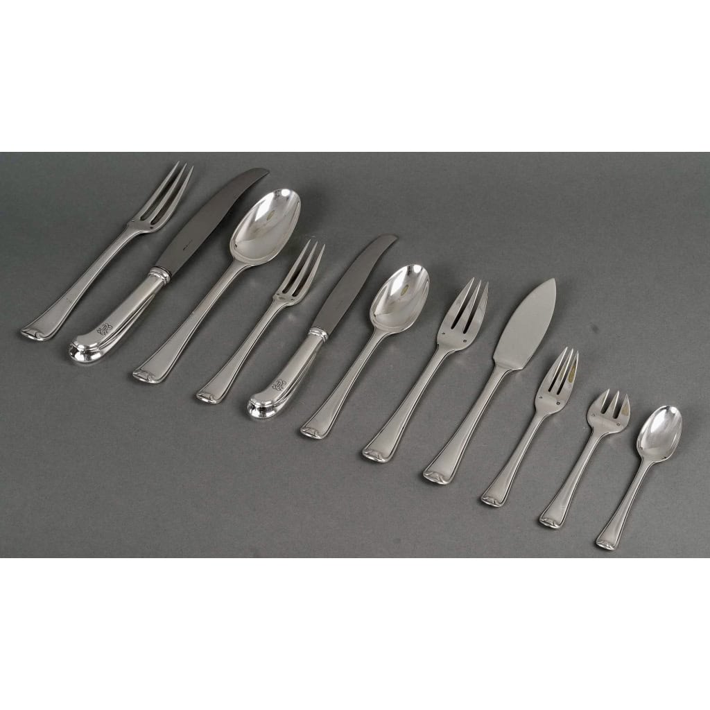 Ménagère « Mazarin » argent massif de PUIFORCAT | Biron ||||||||||||||||||||