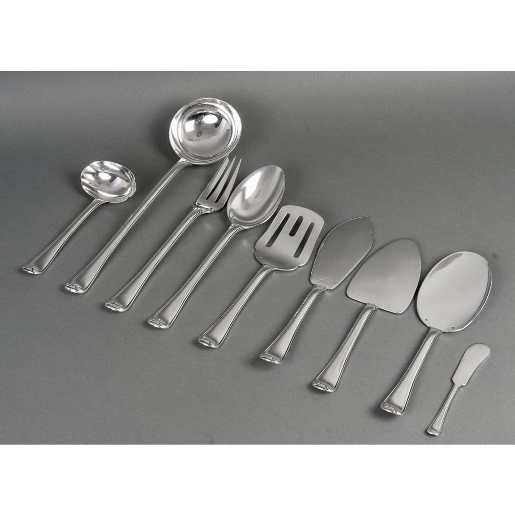 Ménagère « Mazarin » argent massif de PUIFORCAT | Biron Ménagère "Mazarin" argent massif de PUIFORCAT