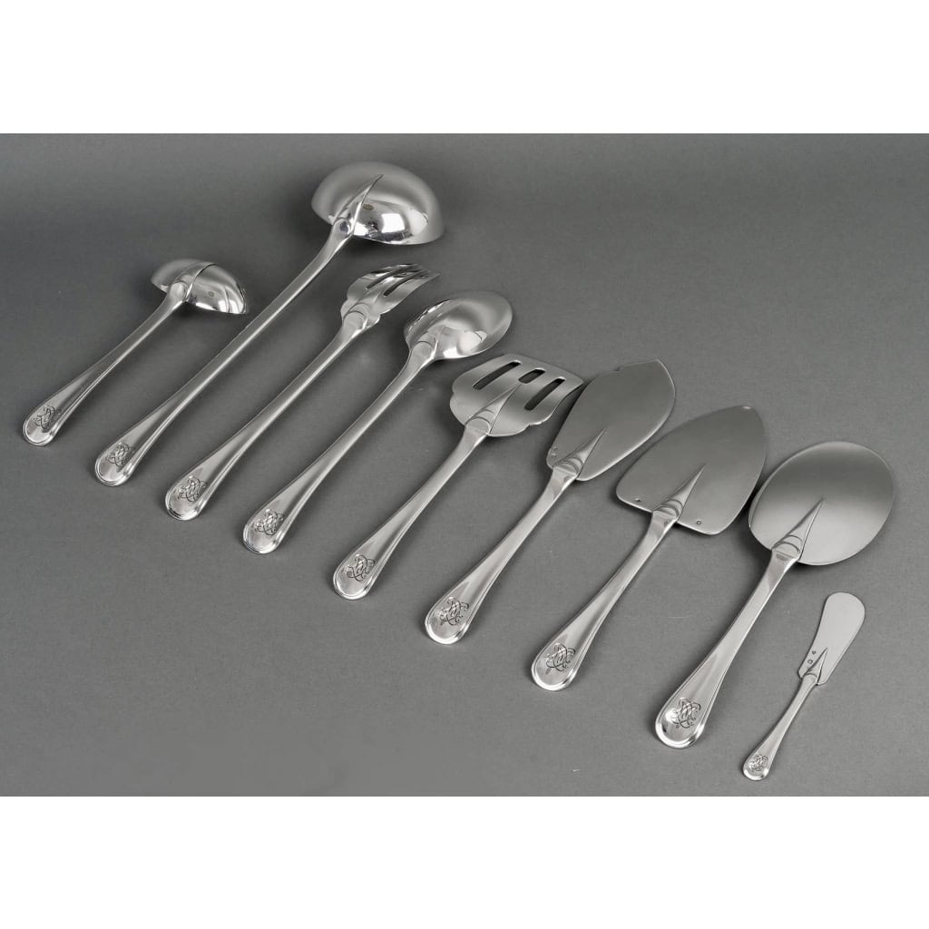 Ménagère « Mazarin » argent massif de PUIFORCAT | Biron Ménagère "Mazarin" argent massif de PUIFORCAT