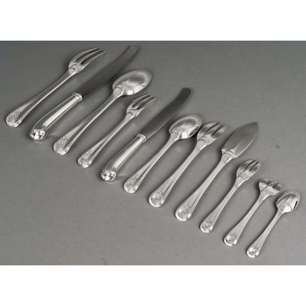 Ménagère « Mazarin » argent massif de PUIFORCAT | Biron Ménagère "Mazarin" argent massif de PUIFORCAT
