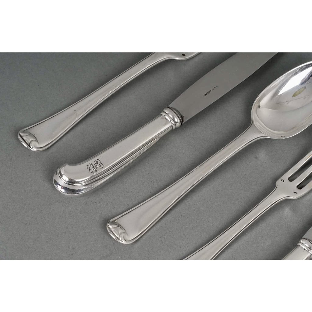 Ménagère « Mazarin » argent massif de PUIFORCAT | Biron Ménagère "Mazarin" argent massif de PUIFORCAT