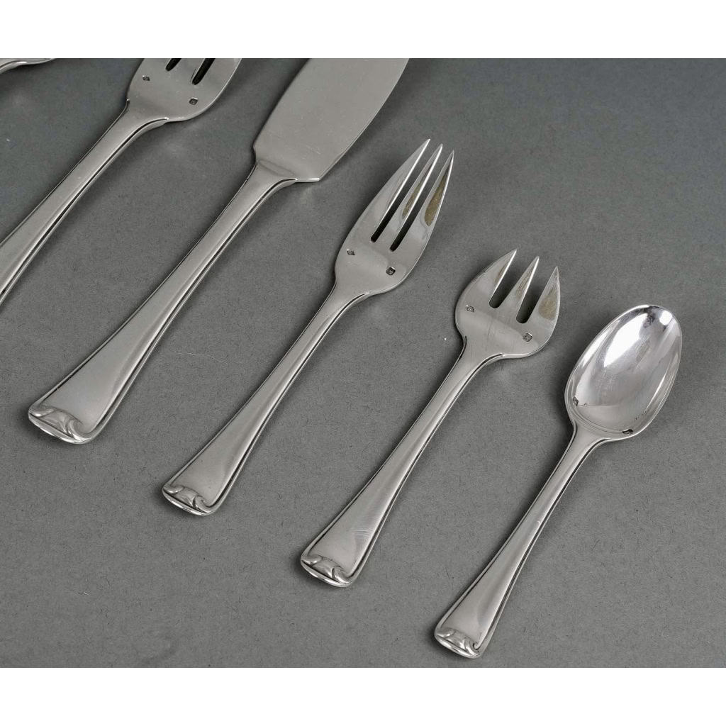 Ménagère « Mazarin » argent massif de PUIFORCAT | Biron Ménagère "Mazarin" argent massif de PUIFORCAT