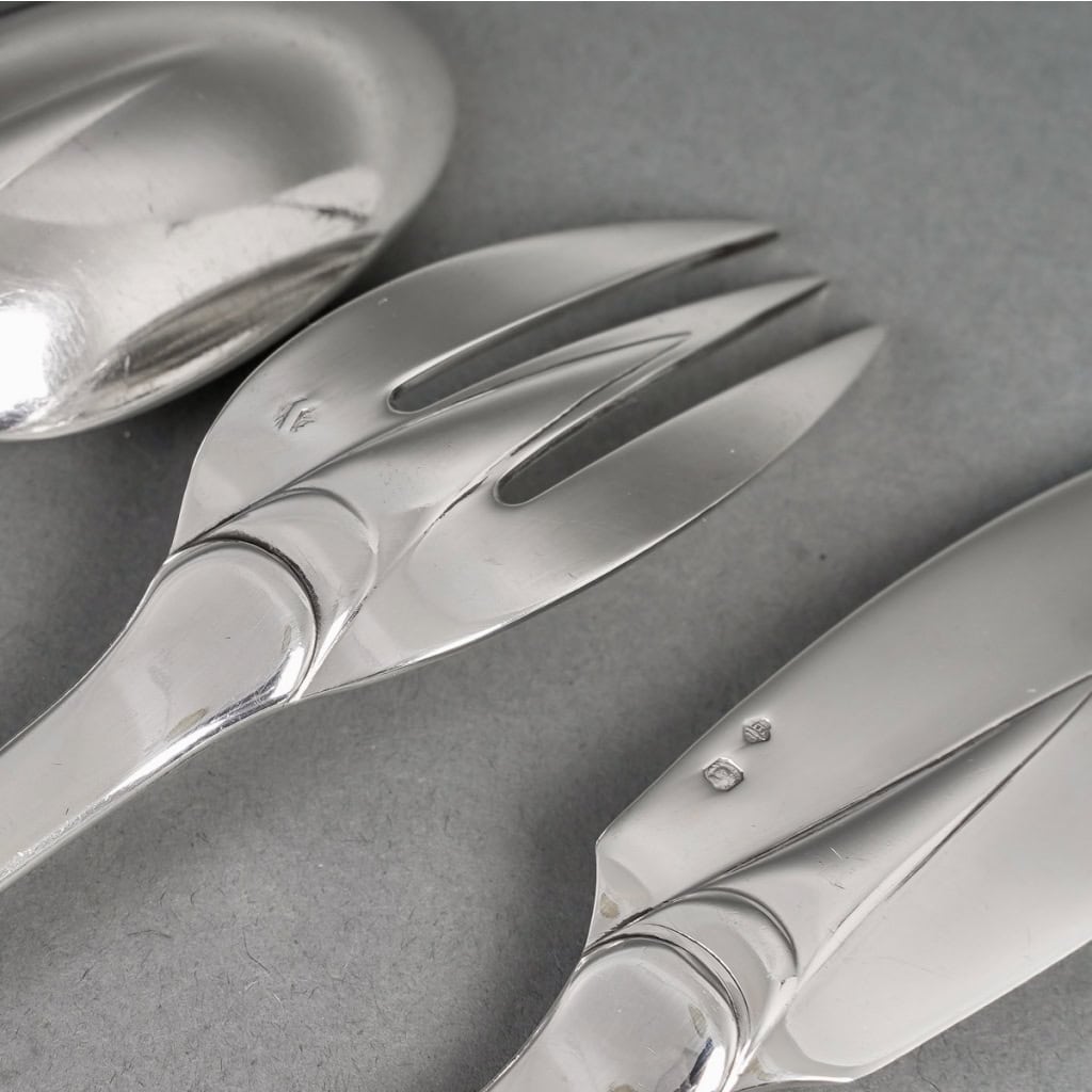 Ménagère « Mazarin » argent massif de PUIFORCAT | Biron Ménagère "Mazarin" argent massif de PUIFORCAT