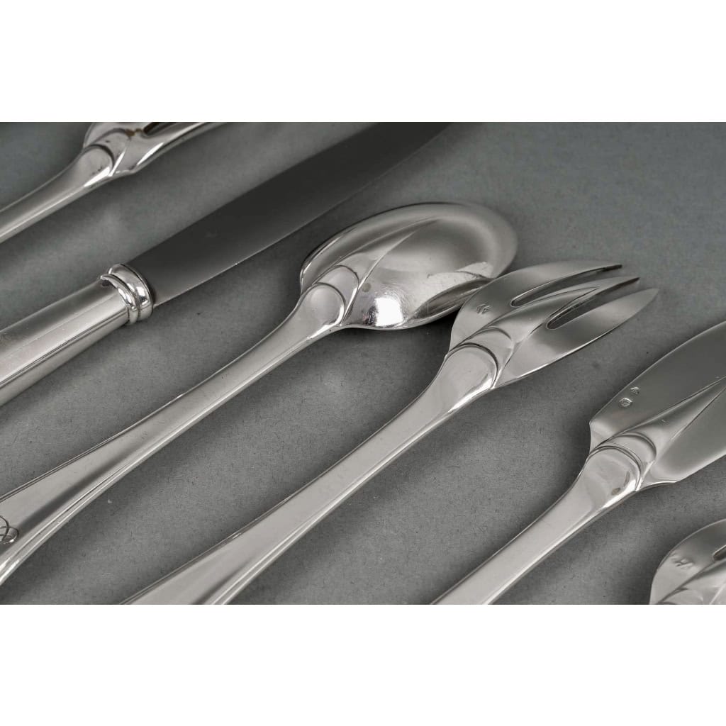 Ménagère « Mazarin » argent massif de PUIFORCAT | Biron Ménagère "Mazarin" argent massif de PUIFORCAT
