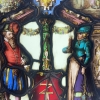 Vitrail Renaissance au blason rouge (24 x 31 cm) | Biron ||||