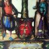 Vitrail Renaissance au blason rouge (24 x 31 cm) | Biron Vitrail Renaissance au blason rouge (24 x 31 cm)