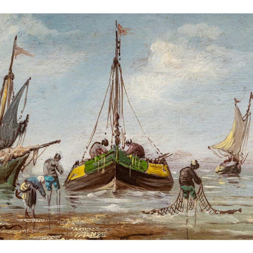 Pierre Julien Gilbert (1783-1860) Pêcheurs Bretons huile sur bois vers 1820-1850 | Biron Pierre Julien Gilbert (1783-1860) Retour des Pêcheurs Bretons huile sur bois vers 1820-1850