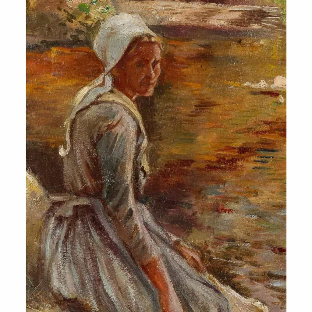 Tableau « Canards près d’une lavandière » d’Antoine Vollon | Biron Tableau "Canards près d'une lavandière" d'Antoine Vollon