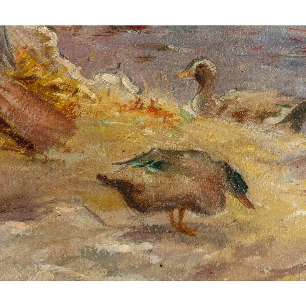 Tableau « Canards près d’une lavandière » d’Antoine Vollon | Biron Tableau "Canards près d'une lavandière" d'Antoine Vollon