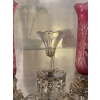 1950′ Paire de Chandeliers Cristal De Bohéme 2 Branches Socles Perlés Et Signés | Biron 1950′ Paire de Chandeliers Cristal De Bohéme 2 Branches Socles Perlés Et Signés