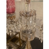1950′ Paire de Chandeliers Cristal De Bohéme 2 Branches Socles Perlés Et Signés | Biron 1950′ Paire de Chandeliers Cristal De Bohéme 2 Branches Socles Perlés Et Signés