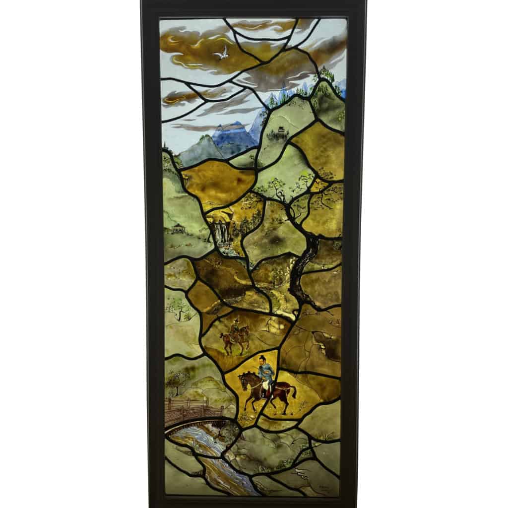 Vitrail aux cavaliers chinois (138 x 58) | Biron |||||
