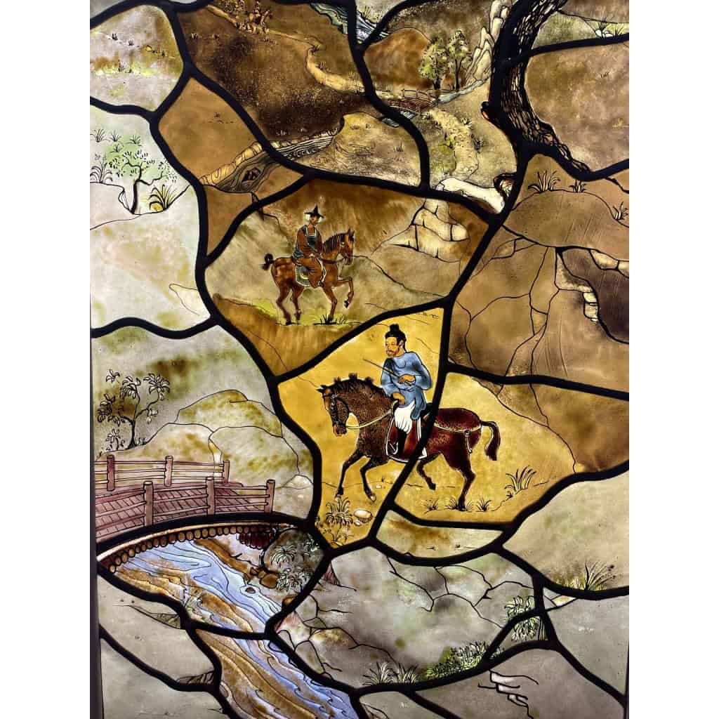 Vitrail aux cavaliers chinois (138 x 58) | Biron Vitrail aux cavaliers chinois (138 x 58)