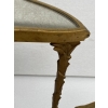 1970′ Table Tripartite Maison Charles Forme Arbaléte, Jansen Ou Baguès Décor Palmier en Bronze Doré avec Plateaux Miroirs Vieillis