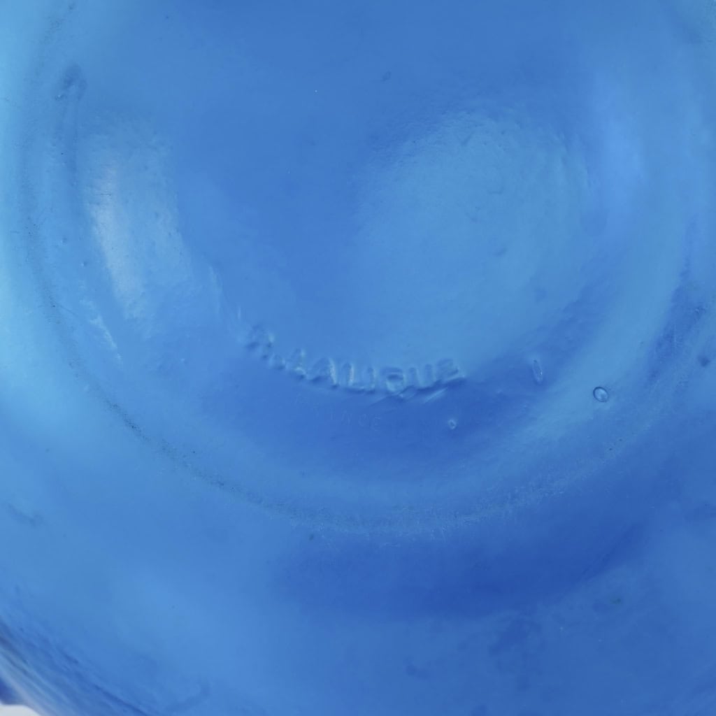 Vase « Courges » verre bleu électrique de René LALIQUE | Biron Vase "Courges" verre bleu électrique de René LALIQUE