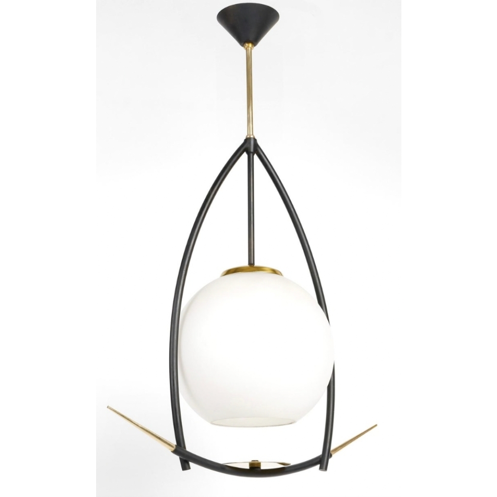 1950 Paire de lustres de Gaston Fossati Atelier d’Art d’Uzés | Biron 1950 Paire de lustres de Gaston Fossati Atelier d'Art d'Uzés