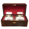 Boite à thé 19è siècle époque Louis Philippe palissandre citronnier deux flacons porcelaine | Biron ||||||||