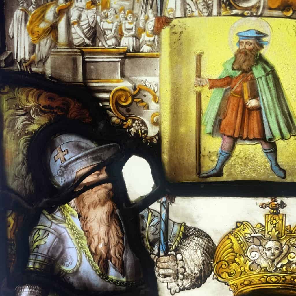 Vitrail Renaissance à l’aigle bicéphale (24 x 31 cm) | Biron Vitrail Renaissance à l’aigle bicéphale (24 x 31 cm)