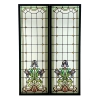 Paire de vitraux Art Nouveau aux iris (148 x 100 cm) | Biron ||||||||