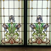Paire de vitraux Art Nouveau aux iris (148 x 100 cm) | Biron Paire de vitraux Art Nouveau aux iris (148 x 100 cm)