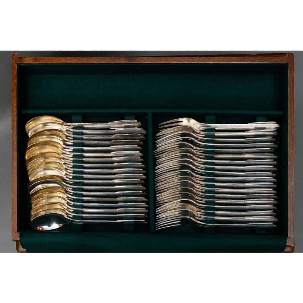 ORFEVRE C.FJERDINGSTAD – Ménagère en argent massif 78 Pièces ART DECO | Biron C.FJERDINGSTAD – Ménagère en argent massif 78 Pièces ART DECO