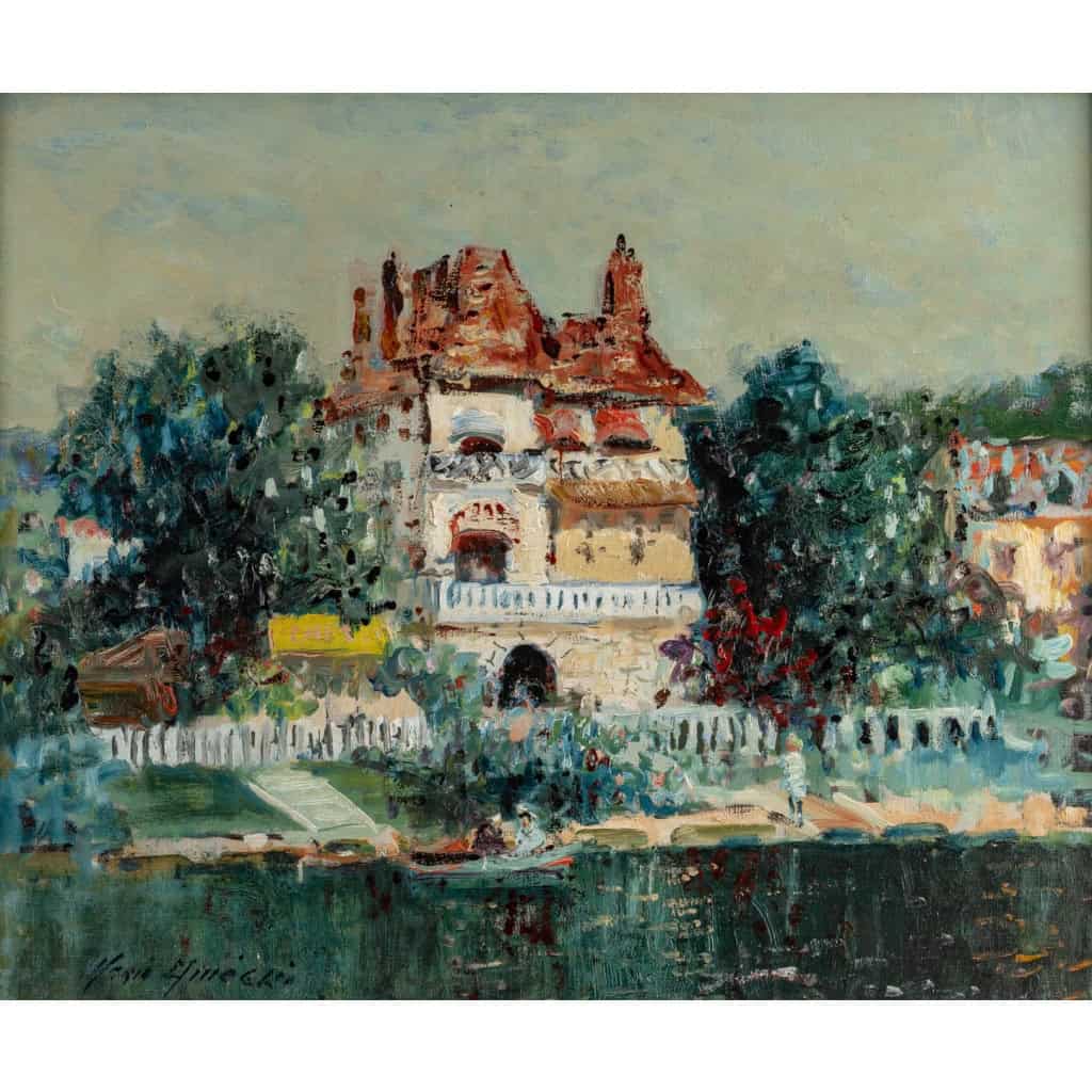 Mério Ameglio (1897-1970) Les Bords de Marne huile sur toile vers 1963 Mério Ameglio (1897-1970) Les Bords de Marne huile sur toile vers 1963